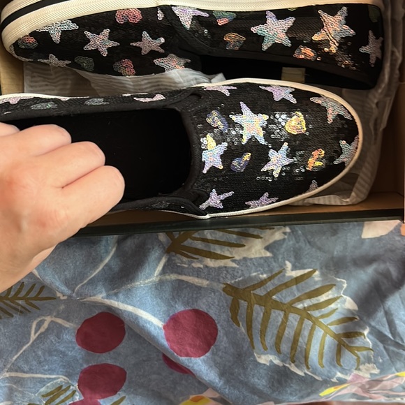 Brand NIB Keds Kate Spade Glitter Slip Ons - Picture 4 of 5